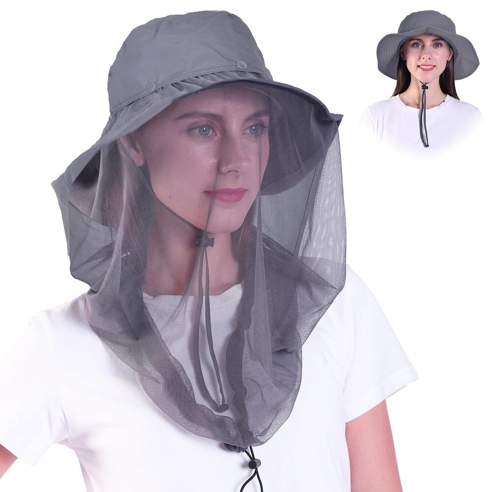 8265 Mosquito Head Net Hat - Sun Hat Bug Net for Head, Mosquito Hats